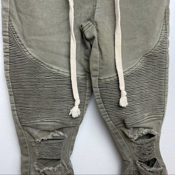 Urban Heritage Solid Green Distressed Skinny Jeggings Spandex Cotton Blend M - Picture 9 of 14